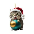 thumbnail image 5 of 2023 Christmas Cat Ornaments Cat Figure Kitten Ornament, Holiday Decorative Cute Christmas Pendant Xmas Tree Hanging Ornament D, 5 of 10