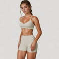 thumbnail image 3 of Women's Scoop Neck Sports Bra with Adjustable Straps and Smooth Stretch Fit - Medium, Ivory, 3 of 5