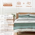 thumbnail image 6 of 3 Piece Green Gray White Duvet Cover Set California King,Microfiber Comforter/Quilt Cover with Corner Ties and 2 Pillowcases,Country Vintage Gradient Wooden Plank Soft Bedding with Zipper Closure, 6 of 8