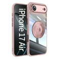 thumbnail image 2 of For iPhone 17 Air Case with Tempered Glass Camera Lens Protector, Ring Holder Kickstand Shockproof Scratch Resistant Anti-Yellow Clear Back Case Cover for Apple iPhone 17 Air,Pink, 2 of 9