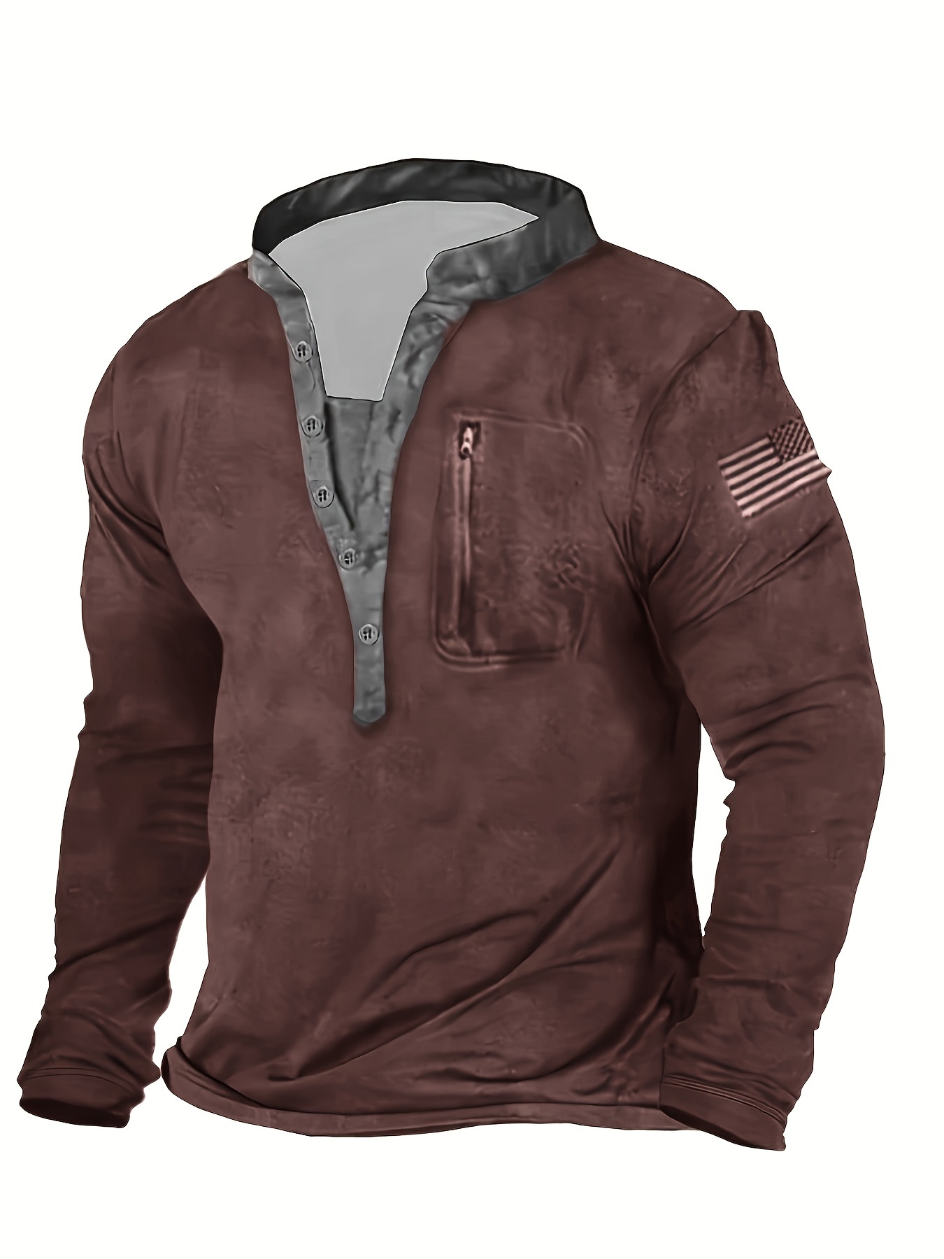 Men's casual long sleeved T-shirt large men's clothing