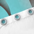 thumbnail image 5 of Gradient Terra Brown and Teal Curtains & Drapes 2 Panels 52"Wx63"L,Silver Foil Print Wave Striped Curtains Ombre 30%-50% Blackout Curtains,Abstract Art Room Decor Aesthetic, 5 of 6