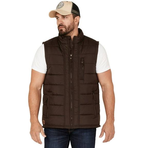 Moonshine Spirit Men's Pine Straw Puffer Vest Brown XX-