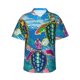 thumbnail image 1 of Balery Little Sea Turtles Camisas hawaianas de manga corta para hombre, camisas playeras de corte holgado, camisas de vacaciones con botones,XX-Large, 1 of 7