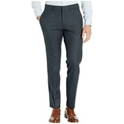 Kenneth Cole Mens Slim fit Dress Pants 38 / 32 Dark Grey Check Stretch