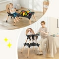 thumbnail image 2 of Chaise Haute pour Bébé Réglable, Chaise de Repas pour Bébé Convertible avec Siège Coussiné, Ceinture à 5 Points, Plateau Détachable Réglable en 4 Étapes, Convient aux Bébés de 6 à 36 Mois, Café, 2 of 9