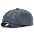 thumbnail image 4 of Gorro octogonal de PU, boina artística para jóvenes, para primavera y otoño, para exteriores, impermeable, para hombres y mujeres, sombrero de pintor retro, 4 of 5