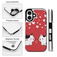 thumbnail image 5 of Compatible with iPhone 11 12 13 mini 14 15 16 Pro Max Plus Wallet Case with Card Holder, PU Leather Kickstand Card Slots Case ( Cute Cat Love, iPhone 16), 5 of 7