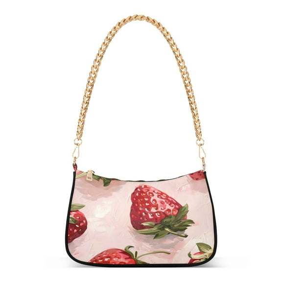 One Shoulder Chain Handbag 7.1x11x2.8in Women's Hobo Handbags Tote Handbags Shoulder Handbags Card Bag Cash Bag Key Bag Large Strawberry