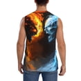 thumbnail image 4 of Uemuo Red And Blue Fire Skull Warrior Pattern Men's Sleeveless T-Shirt,Muscle Athletic Tank Top, Moisture-wicking Quick-dry Breathable Classic Tee Top for Gym Run Outdoor Sports-Medium, 4 of 8