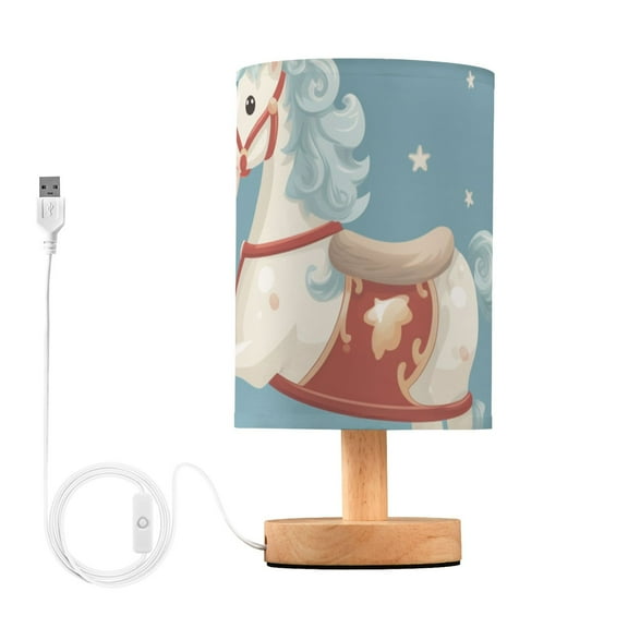 Rocking Horses Clouds Cartoon Table Lamp with USB Port LED Warm Light Lamp Night Light Home Decor
