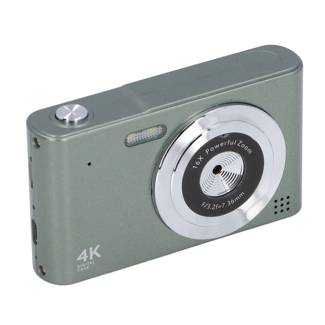 Cámara CCD 4K HD, Pantalla de 2,4 Pulgadas, Cámara Digital de 48 MP, Zoom Digital 16x, Cámara Compacta de Apuntar y disparar Con Luzdo, CámaRa de Vlogging