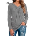 thumbnail image 3 of Minnieouse Top de mujer Otoño Casual Pullover Camisa con cuello en V Blusa de color sólido Prendas para la parte del cuerpo Manga larga SG Minnieouse AP003383-04, 3 of 4