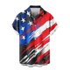 thumbnail image 5 of Blusa y camisa de manga corta con cuello vuelto para hombre, blusa informal de moda con cuello vuelto y estampado del Día de la Independencia, blusa de manga corta con botones para hombre, blusa de po, 5 of 6