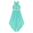 thumbnail image 4 of YONGHS Kid Girls Floral Lace Halter Party Dress Shiny Romper Bridesmaid Ball Gown Mint Green 6, 4 of 5