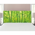 thumbnail image 1 of Bamboo Print Headboard, Close up of Bamboo Sprouts Stems Nature in Tropical Rain Forest Wildlife Feng Shui, Upholstered Decorative Metal Bed Headboard with Memory Foam, Full Size, Green, by Ambesonne, 1 of 4