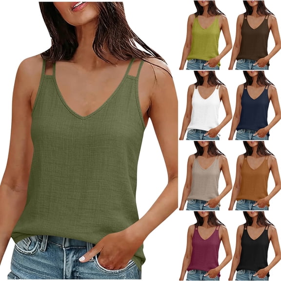 Womens Clothes Tops Kelon Womens Tank Tops V Neck Fashion Clothes Vacation Outfits Summer Going Out Basic Tee, XL