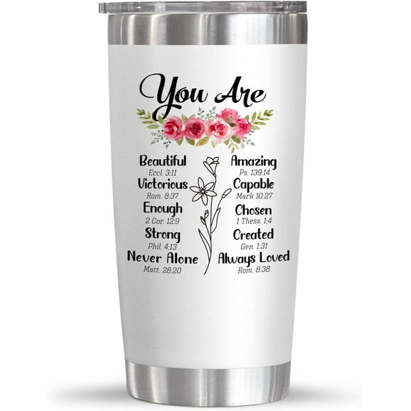 Christian Gifts For Women - Inspiration Religious Gifts Idea - Self Care, Thank You Gifts For Women - Birthday Gifts For Women, Mom, Friend, Sister - Jesus 20 Oz Stainless Steel Tumbler