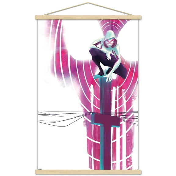 Marvel Comics - Ghost Spider - Spider-Gwen #3 Wall Poster with Wooden Magnetic Frame, 22.375" x 34"