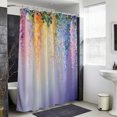 thumbnail image 4 of Purple Summer Floral Shower Curtain - Water Repellent Fabric Shower Curtains Washable, Weeping Botanical Colorful Decorative Polyester Cloth Bathroom Curtains Modern Bath Decor 72"x84", 4 of 8