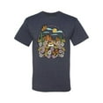 thumbnail image 2 of Wild Bobby Trendy Landscape With Daisies Cactus Monarch Butterfly Nature Lover Men Tee, Vintage Heather Navy, 3X-Large, 2 of 6
