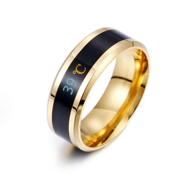 Anillos para mujer, regalos para mujer, moda, nuevo anillo de cobre con visualización de temperatura inteligente física y estado de ánimo para parejas.
