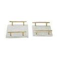 thumbnail image 6 of DecMode 16", 13"W Stoneware Glam Tray, White, 2 - Pieces, 6 of 7