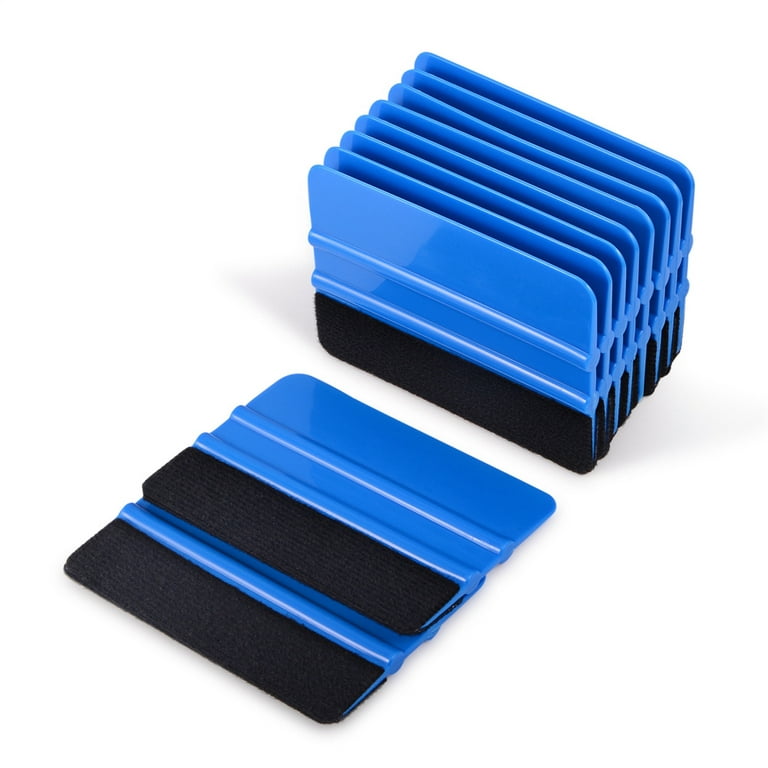 3PCS Blue Vinyl Squeegee with Fabric Felt for Auto Car Decals Stickers Tool  