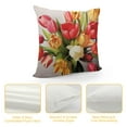 thumbnail image 4 of COMIO  Square Throw Pillow Covers Beautiful Tulips Flowers Vintage Floral Design Pillow Cases Decorative for Home Bedroom Sofa Pillowcases Standard, 4 of 5