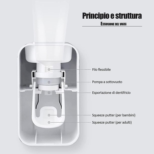 Dispensador automático de pasta de dientes, soporte para cepillo de dientes, juego 2 en 1 con ventosa súper pegajosa, exprimidor de pasta de dientes manos libres para niños montado en la par