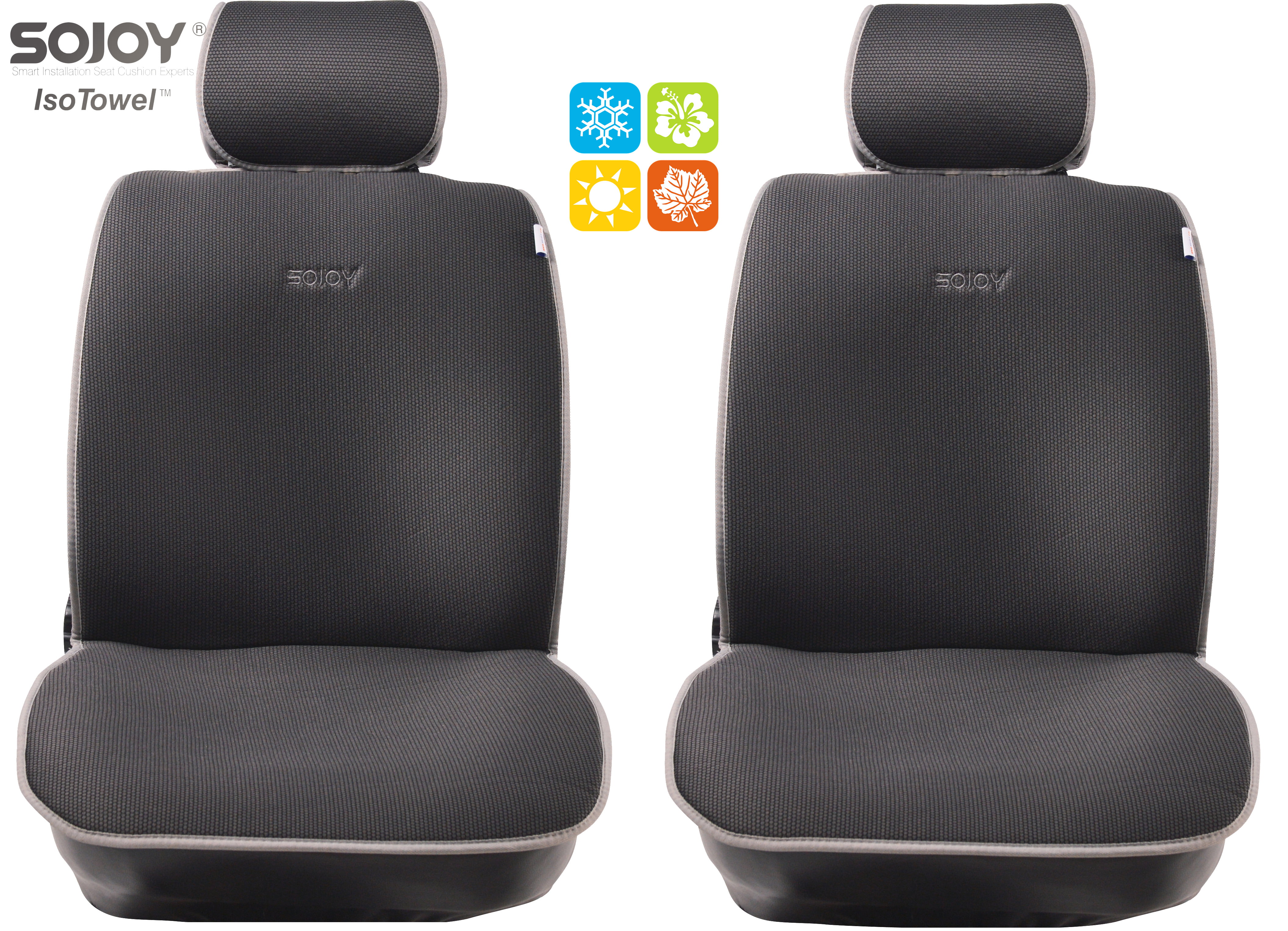 2 seats, 5 pc. kit Green Summer Universal Car Seat Cover - SoJoy