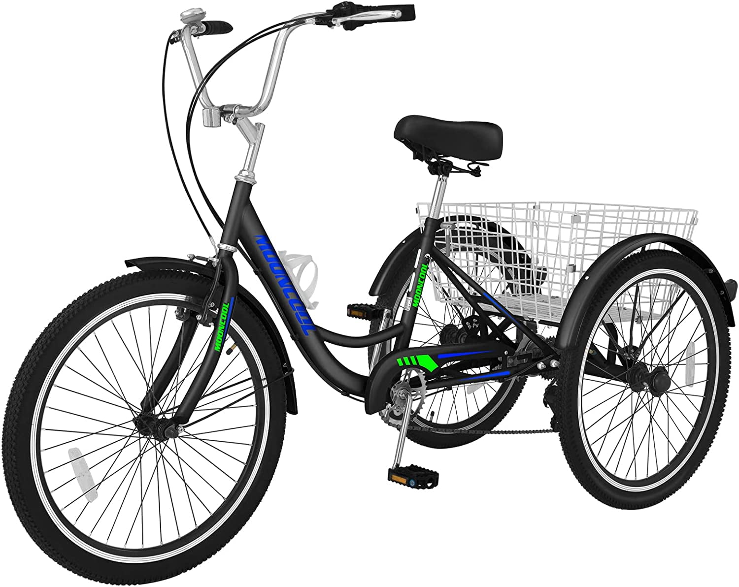 MOONCOOL Adult Tricycles 7 Speed, 16/20/24/26 inch 3 Wheel Bikes, Three