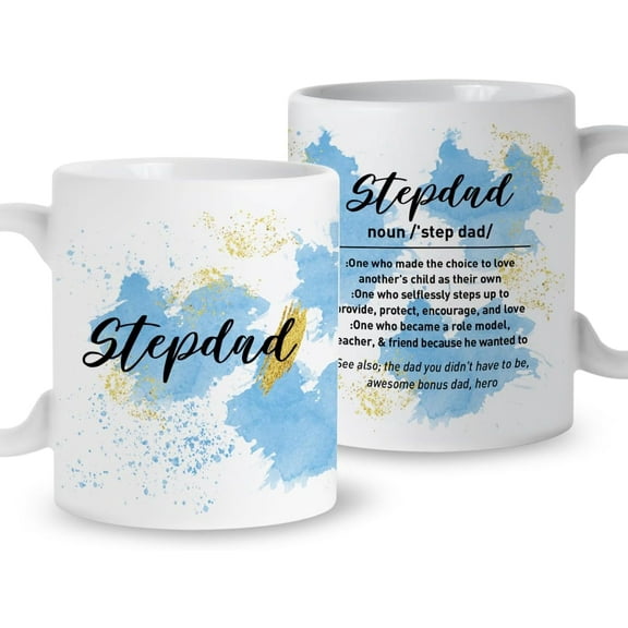 Stepdad Coffee Mug Gift, Awesome Bonus Dad Hero, Bonus Dad Mug Gift from Daughter Son, Step Father Gift for Christmas Birthday Father''s Day, Best Step Dad Ever Appreciation Gifts, Ceramic 11oz