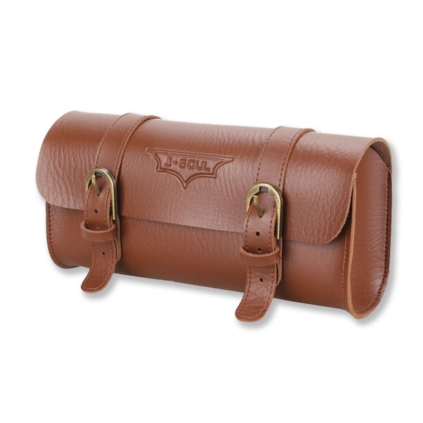 Sonducket Bolsa frontal Superficie lisa Mano de obra Bolsa montada Contenedor de accesorios mejorados Accesorios para scooter Paquete de manillar Ciclismo Marrón 22.2*9.8*6cm