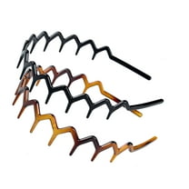 Set of 2 Zig Zag Black Plastic Sharks Tooth Hair Comb Headband (1 Black Color 1 brown)
