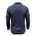 thumbnail image 6 of Kvture Fall Tops for Men Casual Stylish Color Block Long Sleeve Lapel Collar Button up Shirts for Business Office Work Golf Navy Pullover XL, 6 of 7