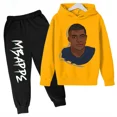 thumbnail image 3 of Conjunto de sudadera y pantalones con estampado de Mbappé para niños, primavera y otoño, conjunto de ropa deportiva de 2 piezas para niños y niñas, ropa para niños, 3 of 5
