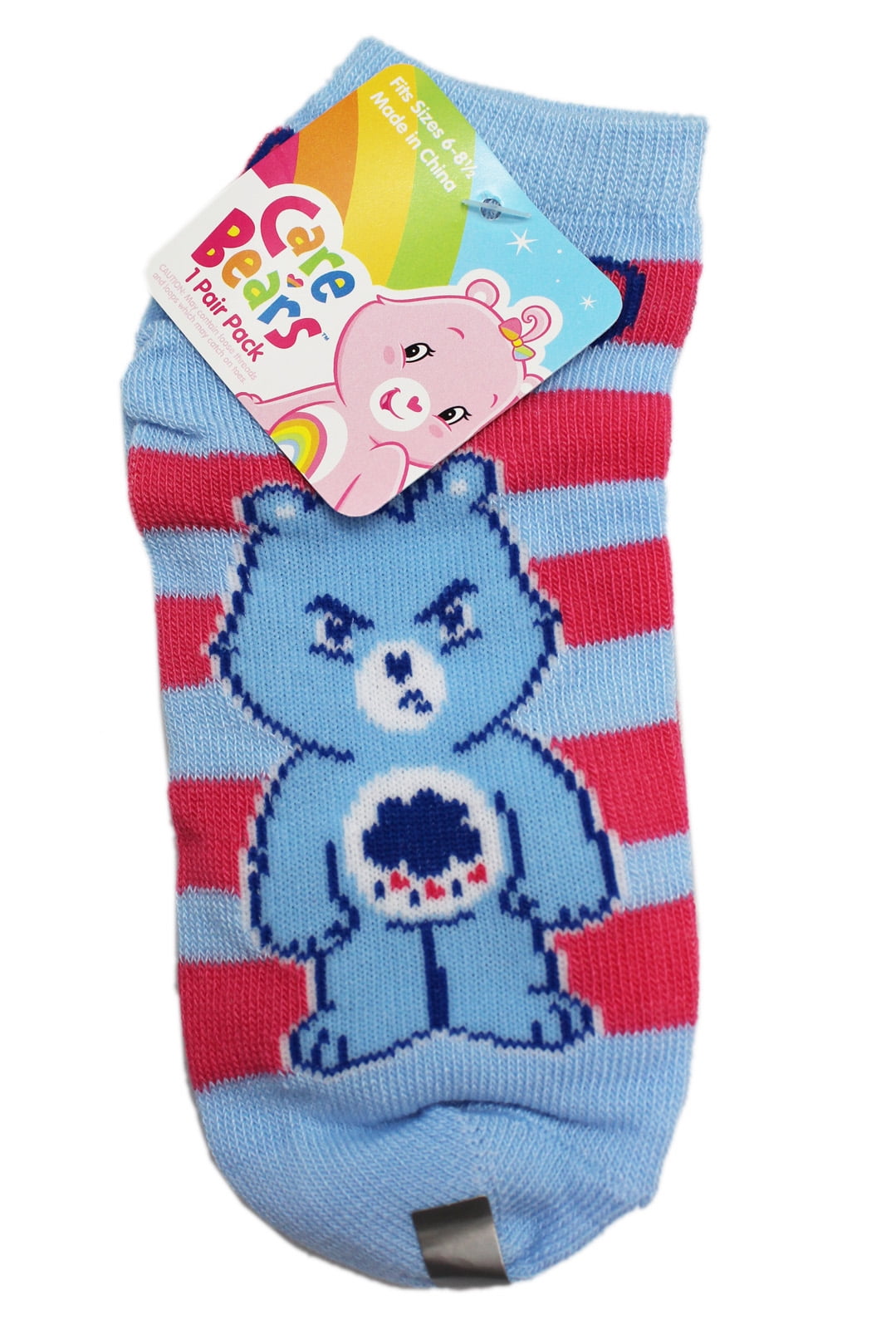 1 Pair, Size 6-8 Strawberry Shortcake Green Striped White Kids Socks