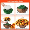 thumbnail image 3 of Artificial Hanging Flowers with 12" Basket for Outdoor Decor, Fake Hydrangea UV Resistant Arrangements in Pot Planter Spring Summer Decor for Indoor Porch Garden Yard(OrangeYellow), 3 of 6