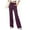 Wine #812, variant on Bovemsi Casual Pants for Women Women's Solid Color Button Pocket Wide Leg Yoga Beach Trousers with Pockets