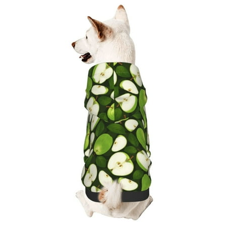 Gaeub Green Fruit Print Small Pets Wear Hoodies Dog Pullover Cat Apparel Fashion Pet Clothing for Small Medium Dogs and Cats-Medium