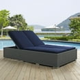 thumbnail image 4 of Ergode Sojourn Outdoor Patio Sunbrella Double Chaise - Chocolate Navy, 4 of 4