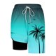 thumbnail image 2 of Ceisia Men's Palm Tree Print Loose Fit Quick Dry Beach Shorts with Inner Lining Blue XL Gifts, 2 of 5