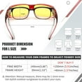 thumbnail image 6 of FEISEDY Men Women Night Driving Glasses Fit over Glasses Anti-Glare Polarized Wrap Yellow Sunglasses Over Glasses B2593, 6 of 12