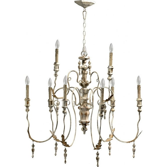 6006-9-70-Quorum Lighting-Salento - 9 Light 2-Tier Chandelier in Transitional style - 32 inches wide by 34 inches high-Persian White Finish