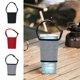thumbnail image 1 of Tapa de vaso de bebida de mano con hebilla | Funda de tela portátil para botellas | Correa ajustable compatible con múltiples tamaños | Material de cuero duradero | 1 pieza | Negro Gris Rojo |, 1 of 7