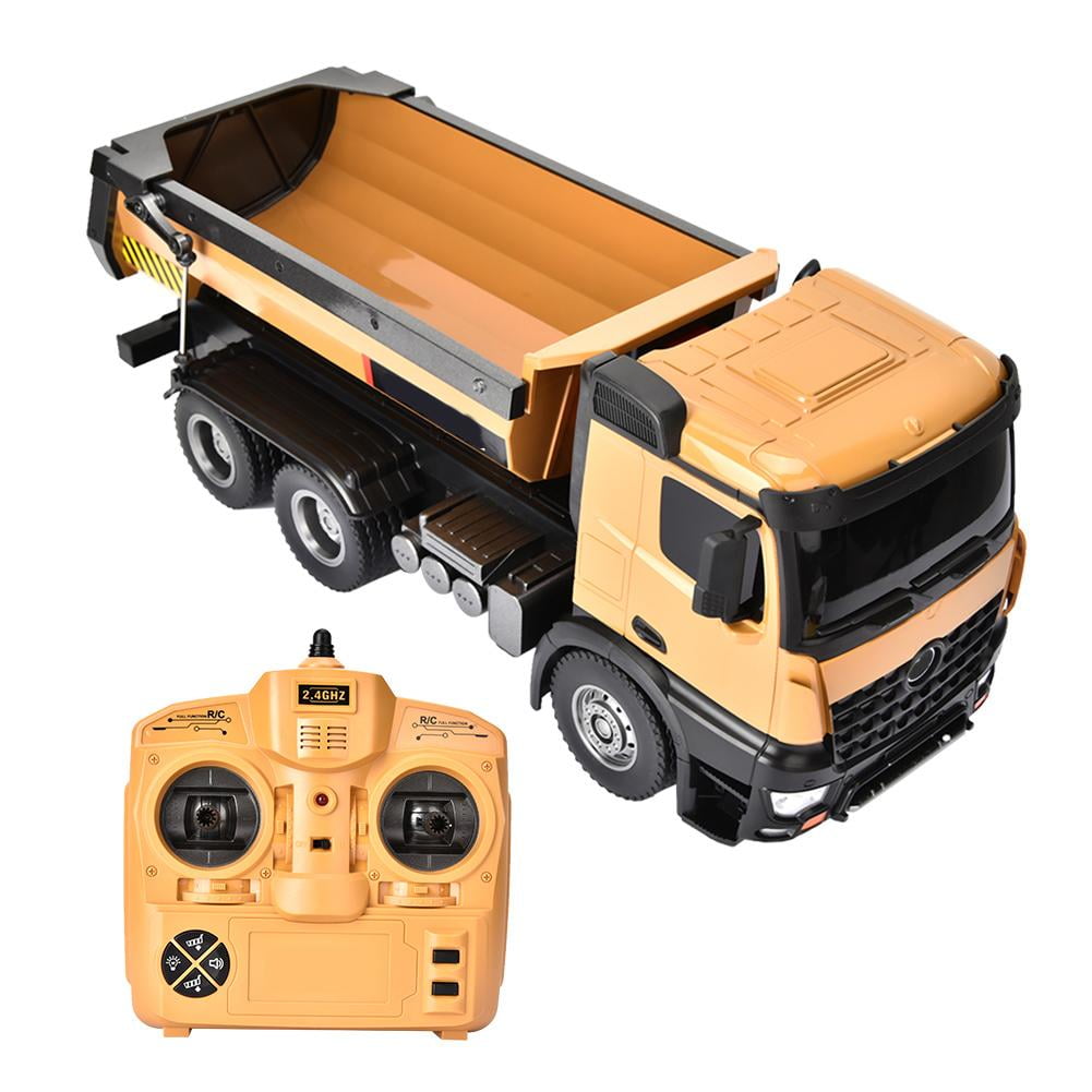 HERCHR Remote Dump Truck, 1:14 RC Truck 10-CH Remote Control Dump Truck Engineering Car Model