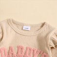 thumbnail image 5 of TOWED22 Baby Girl Jumpsuit Clothes 3pcs Sets Long Sleeve Crew Neck Cute Print Romper + Bow Pants Headband Fall Winter Outfits Set(White,6-9 M), 5 of 7