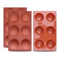 thumbnail image 1 of Paquete de 3 moldes de silicona semiesfera de 6 cavidades para hacer mousse de cúpula de gelatina-- BANYUO  Electrónica, 1 of 5