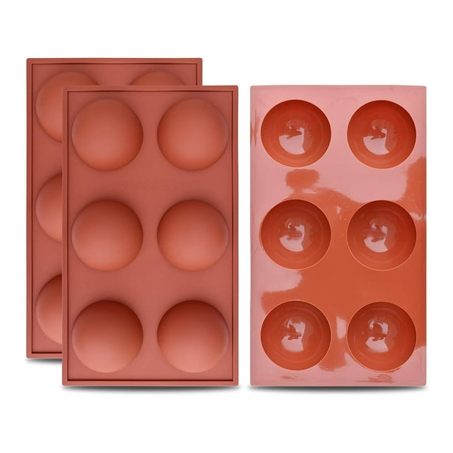 Paquete de 3 moldes de silicona semiesfera de 6 cavidades para hacer mousse de cúpula de gelatina-- BANYUO Electrónica